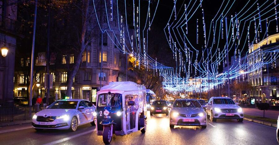 Madrid: Private Christmas Lights Tour by Eco Tuk-Tuk - Palacio de las Cortes and Congreso de los Diputados: when holiday lights meet government buildings