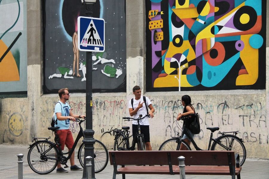 Madrid: Street Art Bike Tour - Lavapiés and Noviciado: Solar Antonio Grilo and Esto es una Plaza