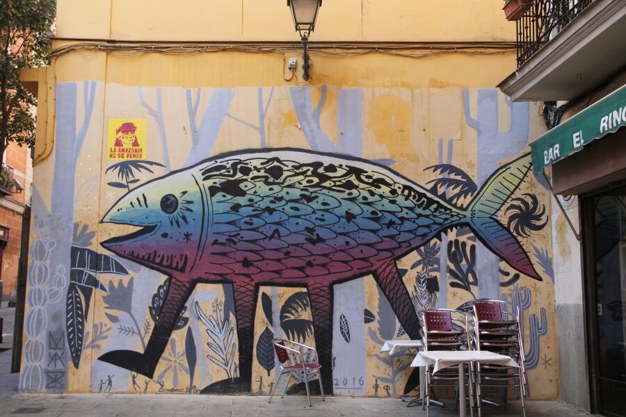 Madrid: Street Art Tour with Local Graffiti Hunter - La Tabacalera’s former tobacco factory walls