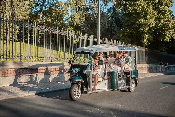 Madrid Welcome Tour with Local Guide in Eco Tuk Tuk Private - Puerta de Alcalá, Plaza de Santa Ana, and Almudena Cathedral