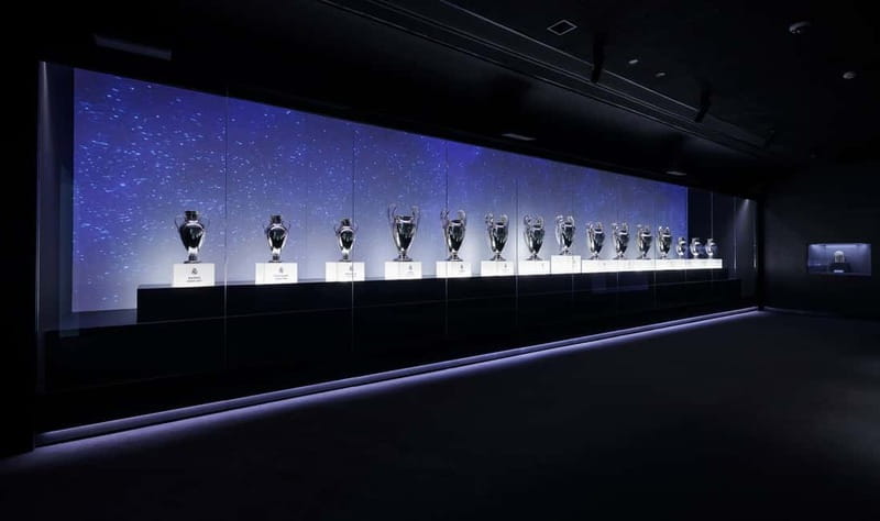 Real Madrid: Bernabeu Stadium SelfGuided Tour & Wine tasting - What you’ll see: trophies, kits, boots, and the club’s memorabilia wall